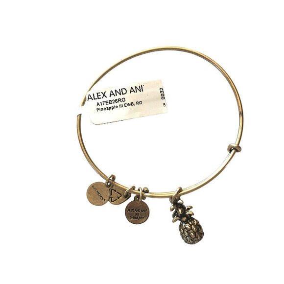 NWT Alex and Ani Rose Gold Pineapple Charm Bracelet - Picture 1 of 11